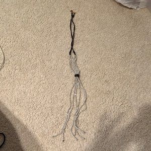 Leather Beaded Tassel Necklace